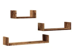 Estantes de pared 3 piezas madera vieja madera de ingeniería