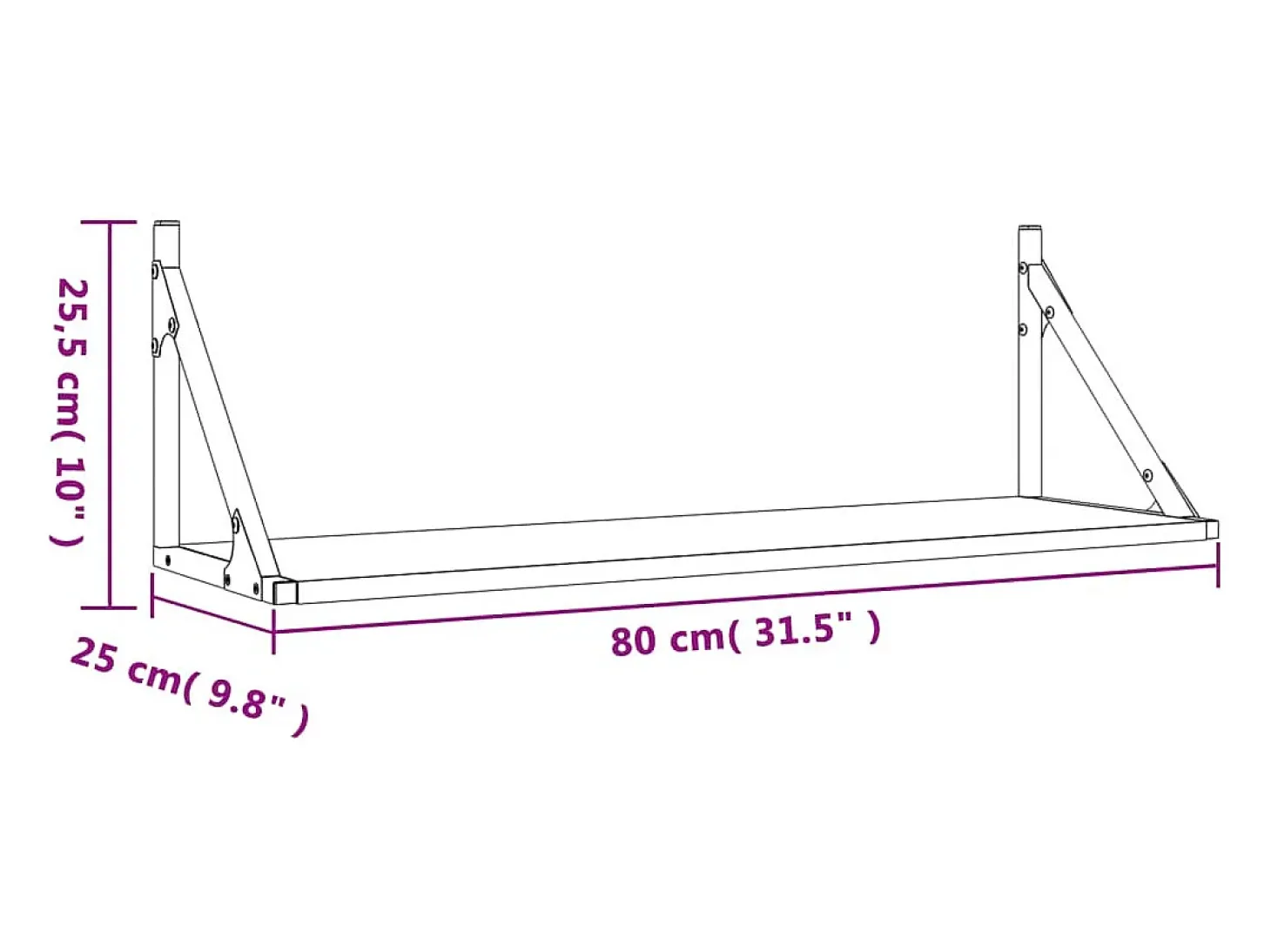 Estantes de pared 2 piezas roble sonoma 80x25x25,5 cm