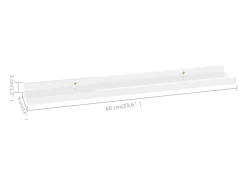 Estantes de pared 4 piezas Blanco brillo 60x9x3 cm