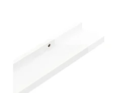 Estantes de pared 4 piezas Blanco brillo 60x9x3 cm