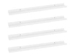 Estantes de pared 4 piezas Blanco brillo 80x9x3 cm