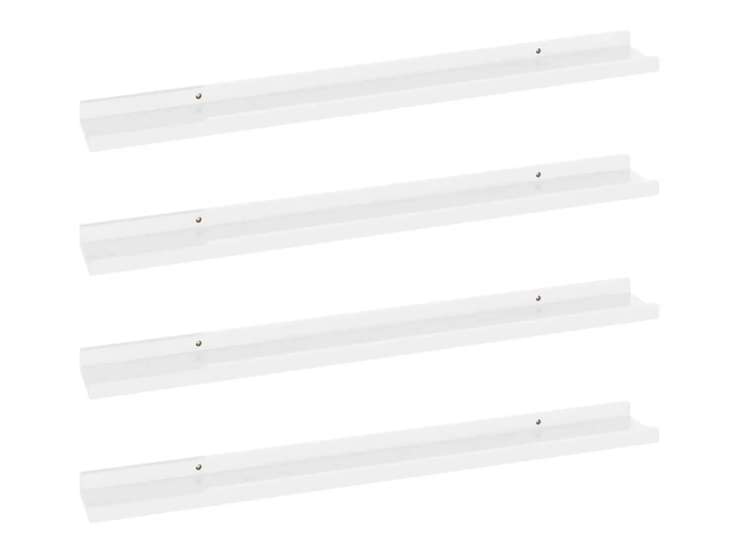 Estantes de pared 4 piezas Blanco brillo 80x9x3 cm