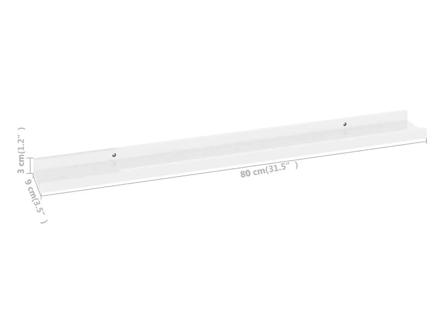 Estantes de pared 4 piezas Blanco brillo 80x9x3 cm