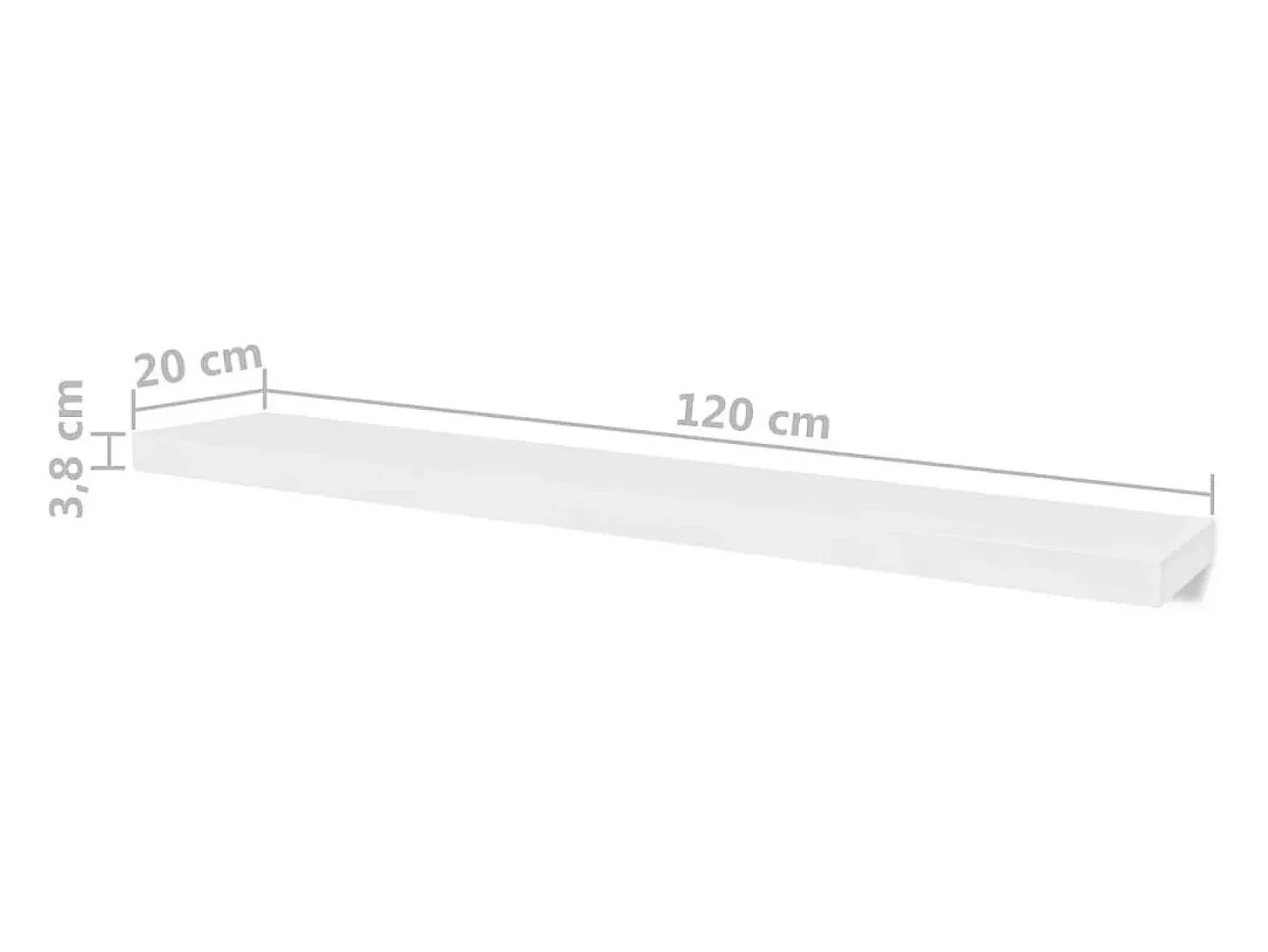 Estantes de pared 4 piezas Blanco 120 cm