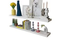 Estantes de pared 4 piezas Blanco 120 cm