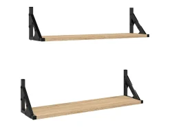 Estantes de pared 2 piezas roble sonoma 60x15x15,5 cm