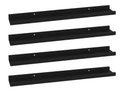 Estantes de pared 4 piezas Negro 60x9x3 cm
