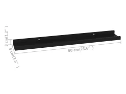 Estantes de pared 4 piezas Negro 60x9x3 cm