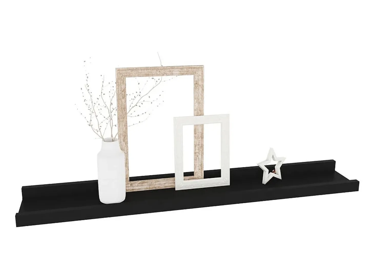 Estantes de pared 4 piezas Negro 60x9x3 cm