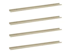 Estantes de pared 4 piezas blanco y roble sonoma 115x9x3 cm
