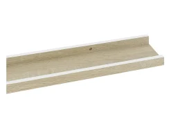 Estantes de pared 4 piezas blanco y roble sonoma 115x9x3 cm