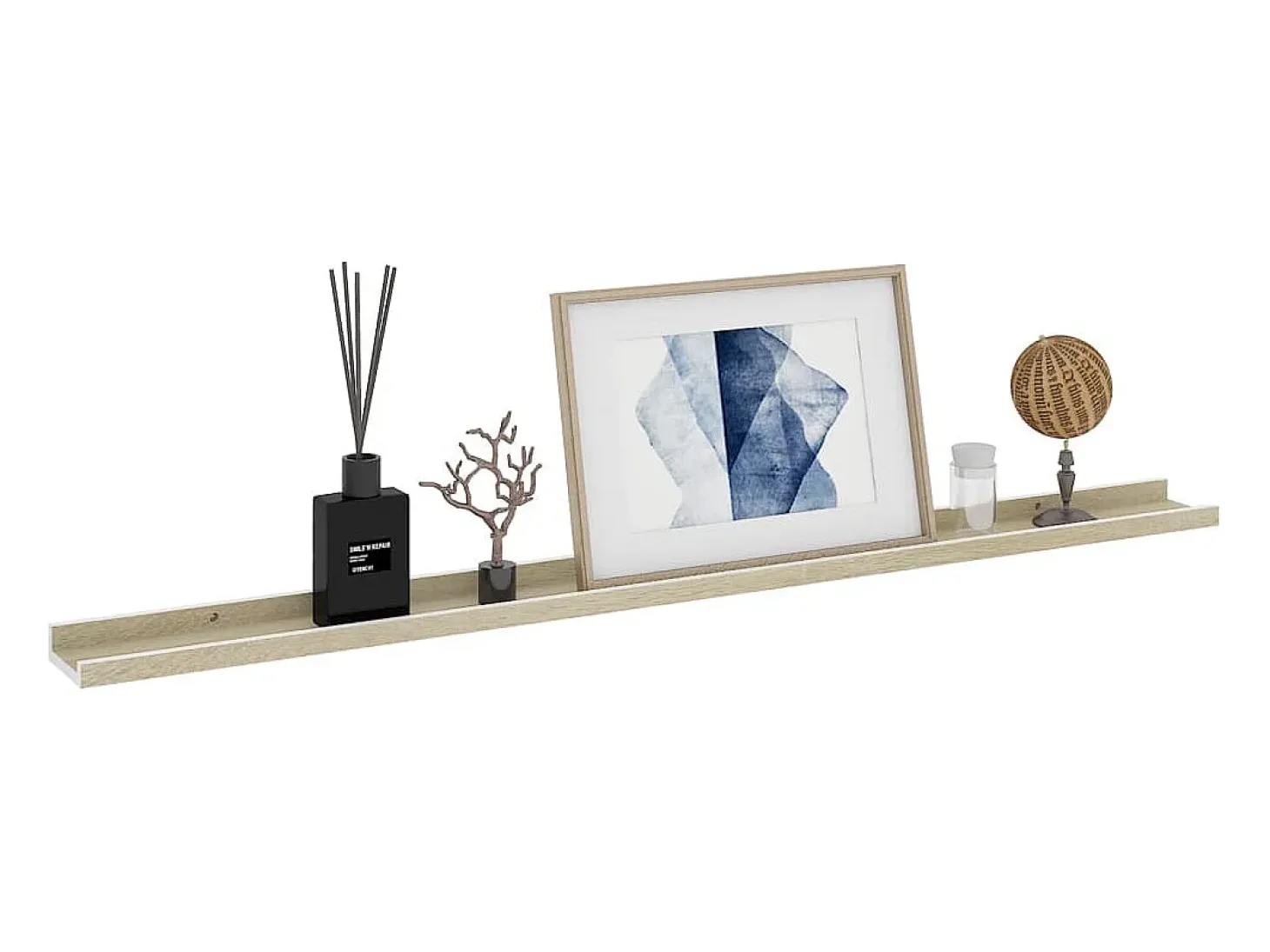 Estantes de pared 4 piezas blanco y roble sonoma 115x9x3 cm