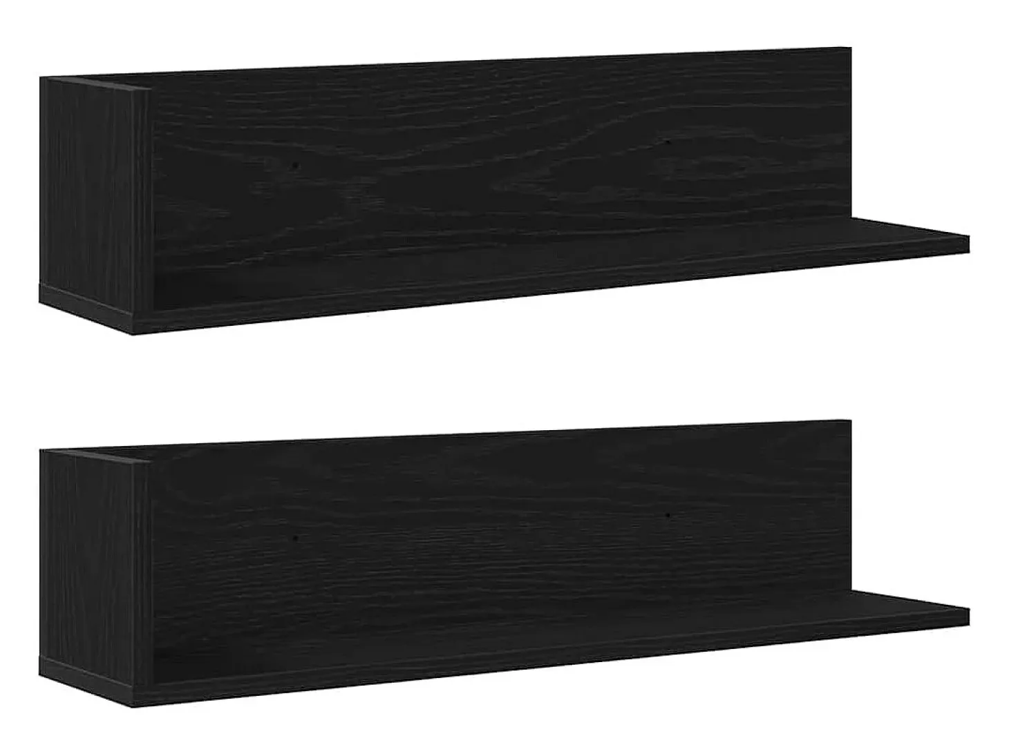 Estantes de pared 2 piezas negro 75x16,5x16,5 cm madera de ingeniería