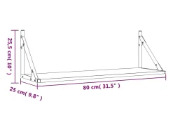 Estantes de pared 2 piezas roble ahumado 80x25x25,5cm madera de ingeniería