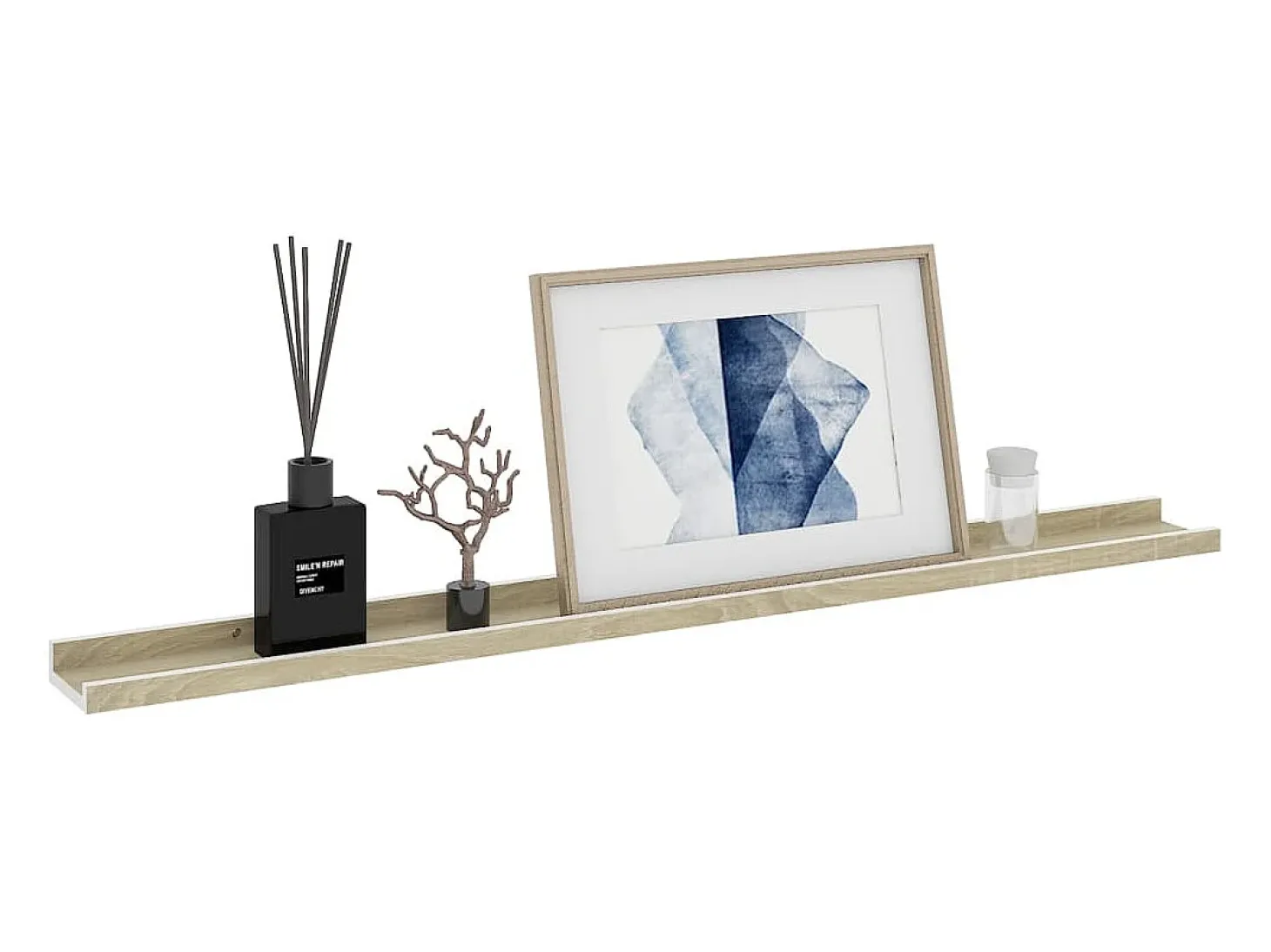 Estantes de pared 2 piezas blanco y roble sonoma 100x9x3 cm