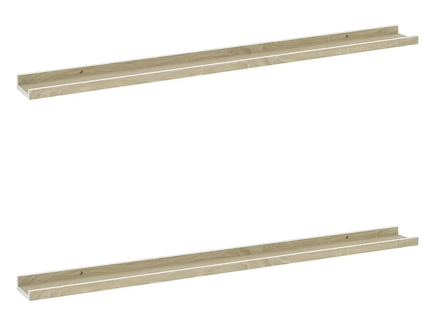Estantes de pared 2 piezas blanco y roble sonoma 100x9x3 cm