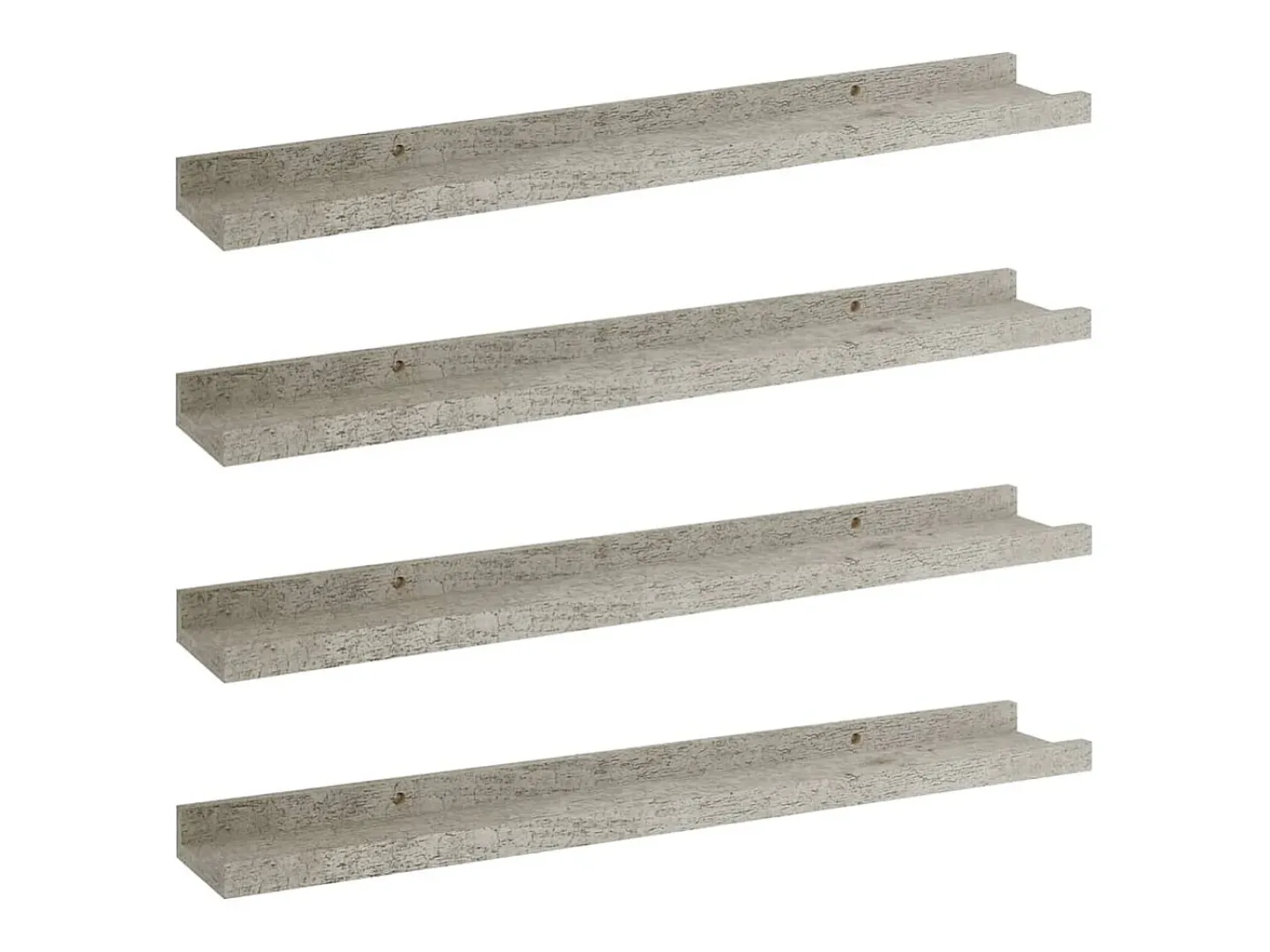Estantes de pared 4 piezas Gris hormigón 60x9x3 cm