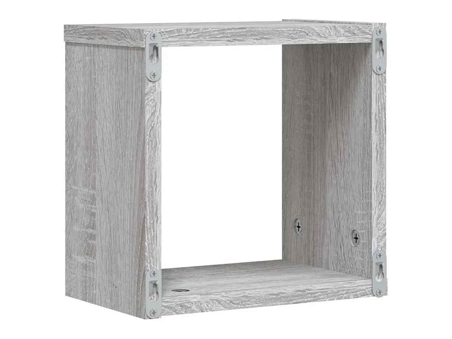 Estantes de pared 4 piezas Gris 26 x 15 x 26 cm Madera de ingeniería