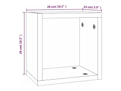 Estantes de pared 4 piezas Gris 26 x 15 x 26 cm Madera de ingeniería