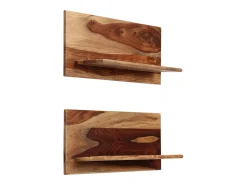 Estantes de pared 2 uds 58 x 26 x 20 cm Madera maciza