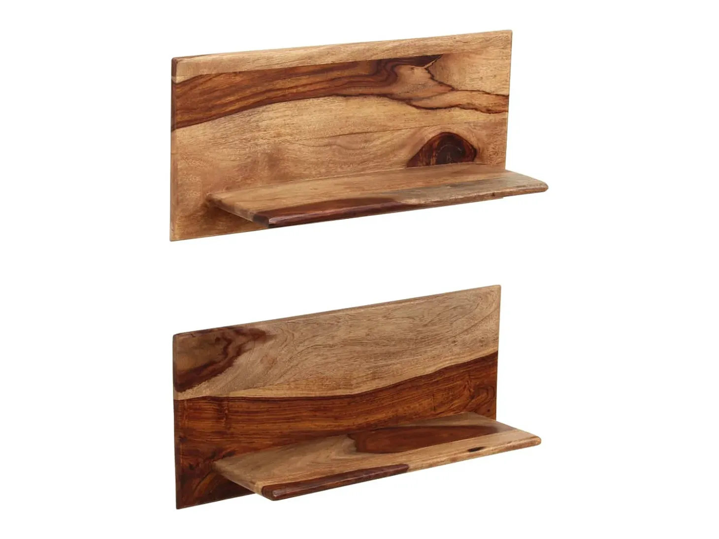 Estantes de pared 2 uds 58 x 26 x 20 cm Madera maciza