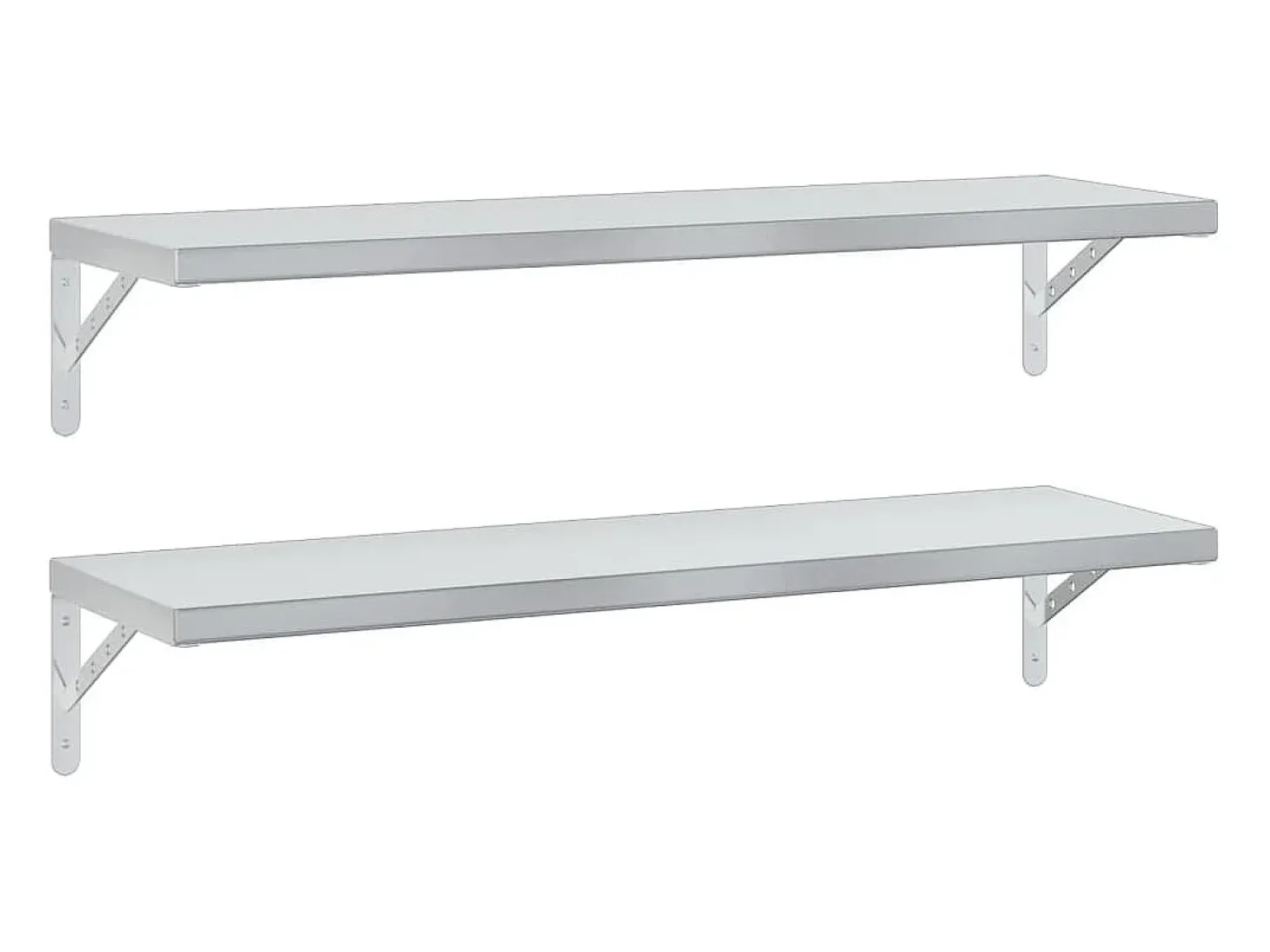 Estantes de pared 2 uds acero inoxidable plateado 100x30 cm ES553658