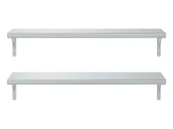 Estantes de pared 2 uds acero inoxidable plateado 100x30 cm ES553658
