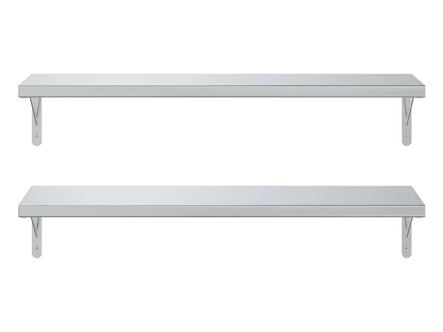 Estantes de pared 2 uds acero inoxidable plateado 100x30 cm ES553658