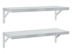 Estantes de pared 2 uds acero inoxidable plateado 75x30 cm ES364452