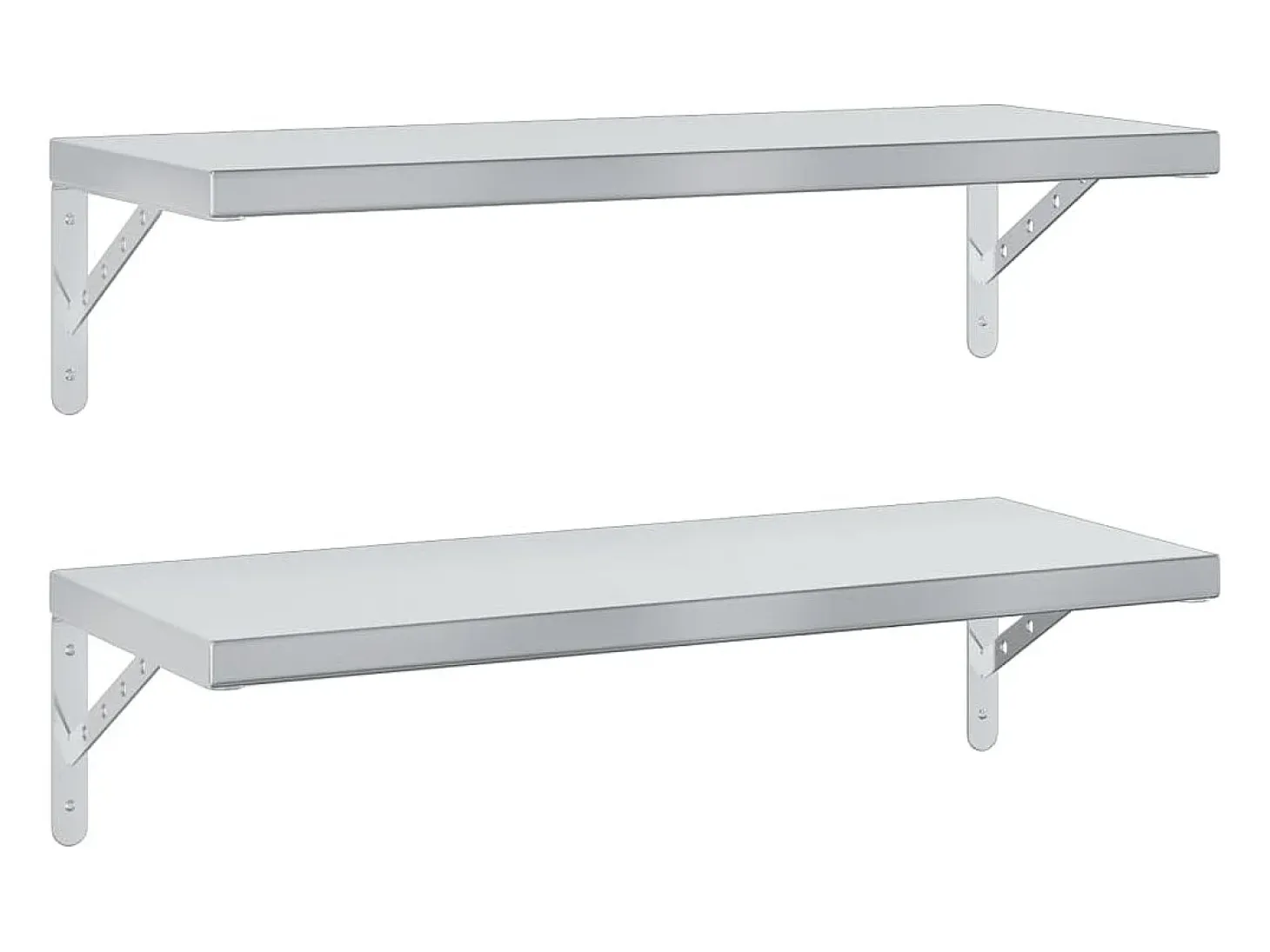 Estantes de pared 2 uds acero inoxidable plateado 75x30 cm ES364452