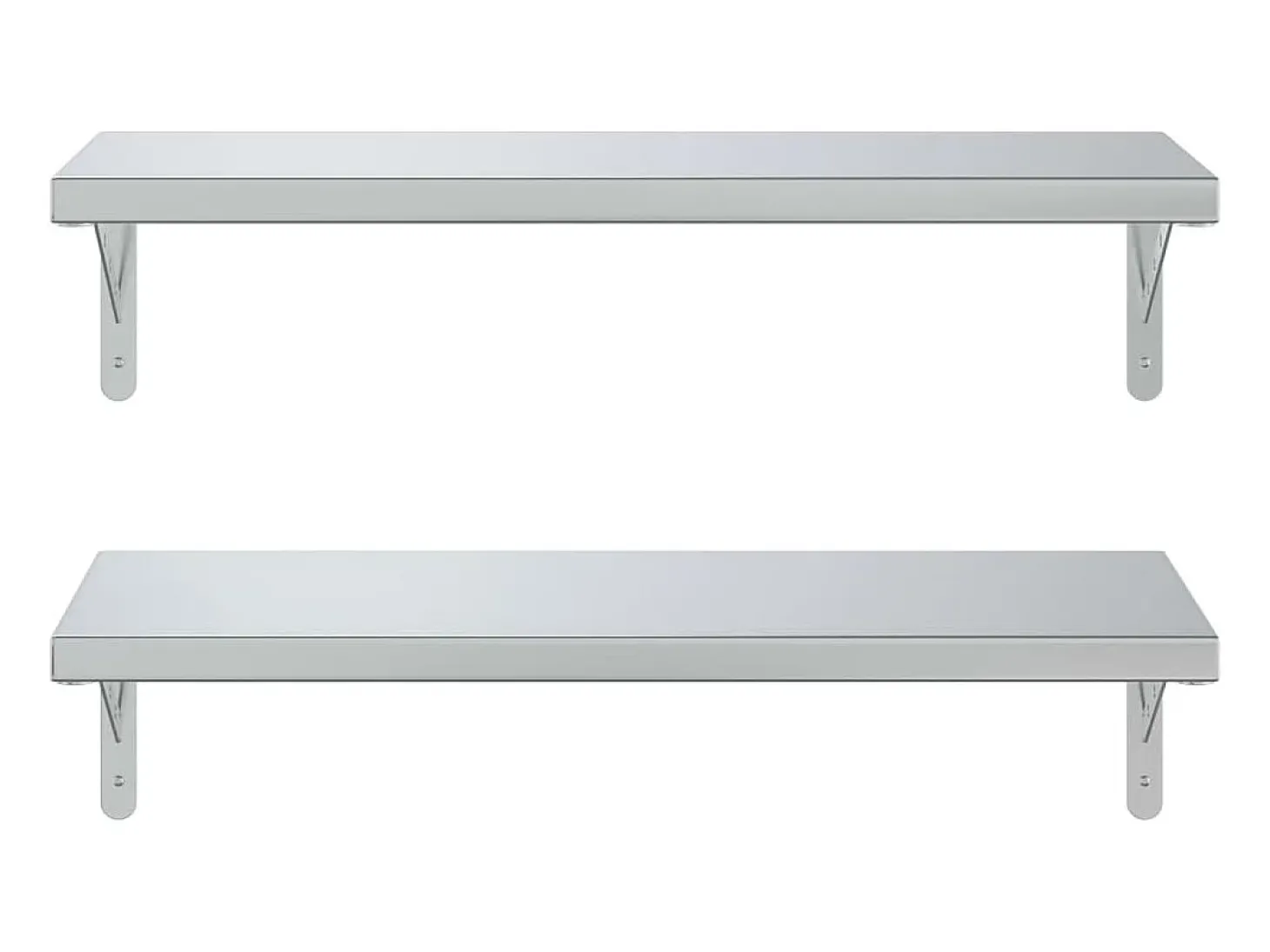 Estantes de pared 2 uds acero inoxidable plateado 75x30 cm ES364452