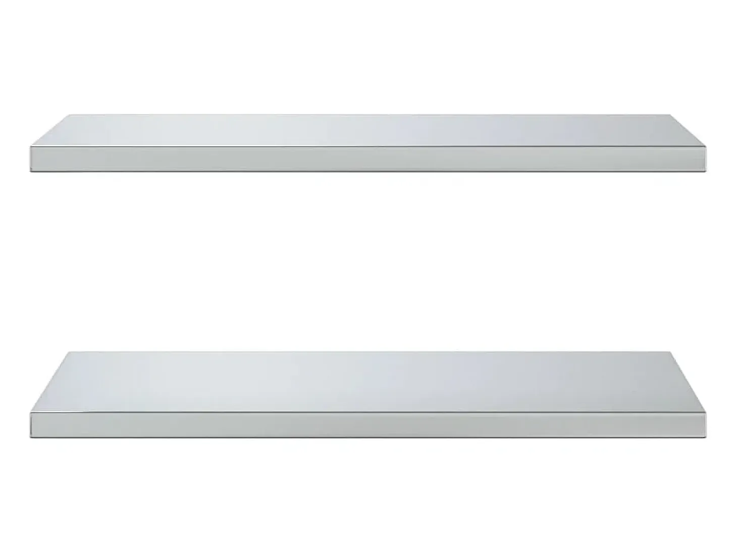 Estantes de pared 2 uds acero inoxidable plateado 75x40x3 cm ES697643