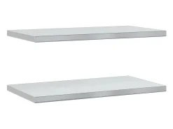 Estantes de pared 2 uds acero inoxidable plateado 75x40x3 cm ES697643