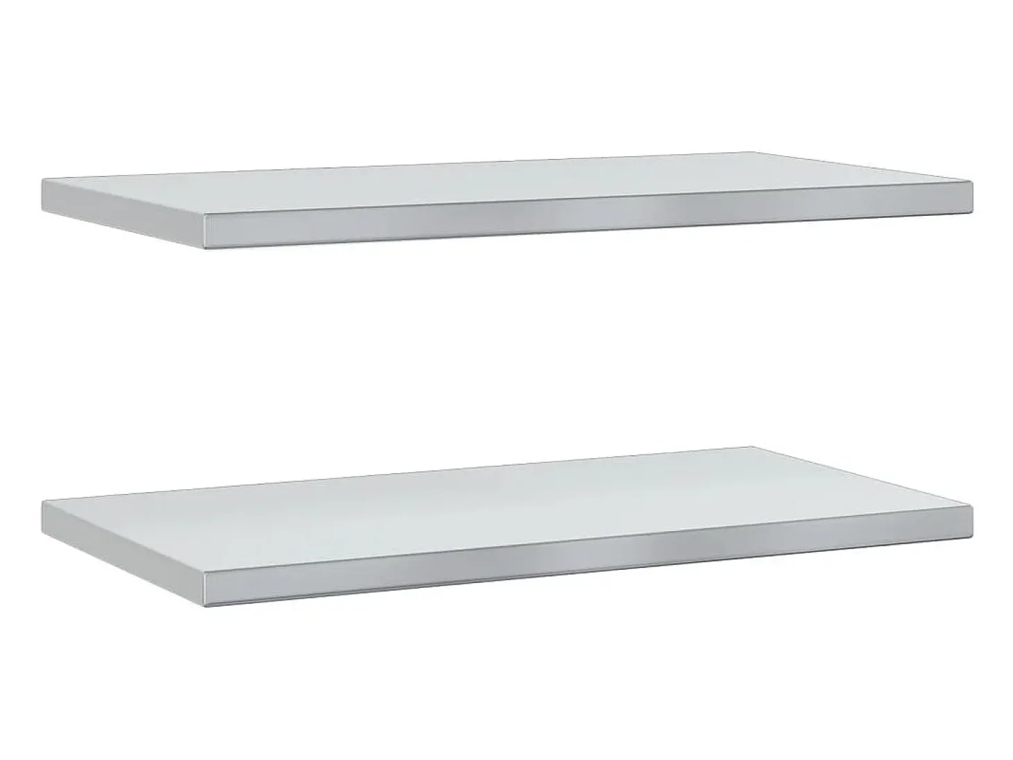 Estantes de pared 2 uds acero inoxidable plateado 75x40x3 cm ES697643