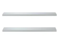 Estantes de pared 2 uds acero inoxidable plateado 100x23,5x3 cm ES406081