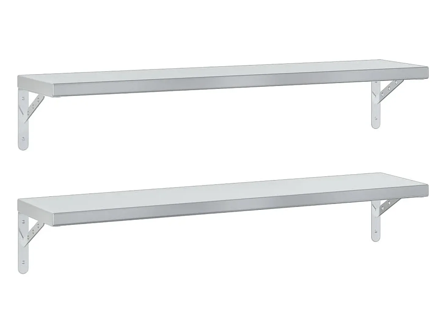 Estantes de pared 2 uds acero inoxidable plateado 100x23,5 cm ES711182