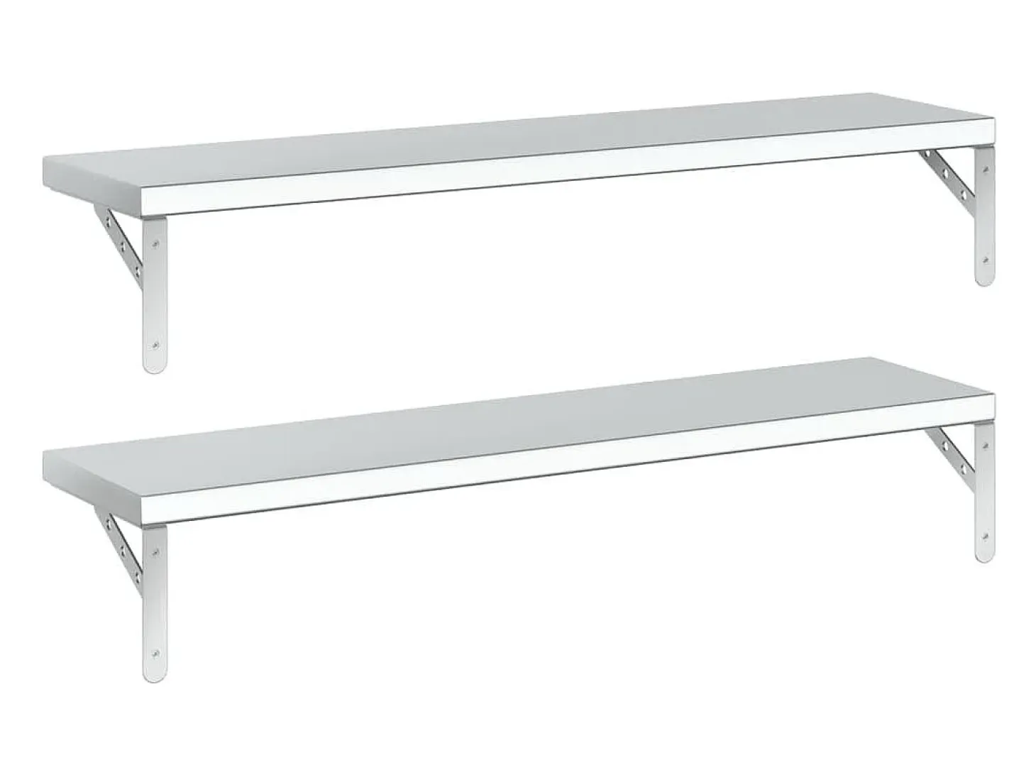Estantes de pared 2 uds acero inoxidable plateado 100x23,5 cm ES711182