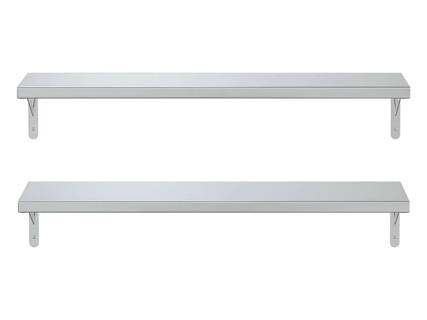 Estantes de pared 2 uds acero inoxidable plateado 100x23,5 cm ES711182