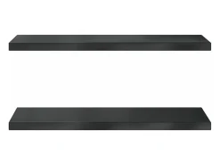 Estantes de pared 2 uds acero inoxidable negro 100x30x3 cm ES326865