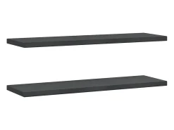 Estantes de pared 2 uds acero inoxidable negro 100x30x3 cm ES326865