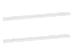 Estantes de pared 2 uds Blanco brillo 115x9x3 cm