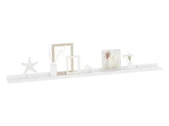 Estantes de pared 2 uds Blanco brillo 115x9x3 cm