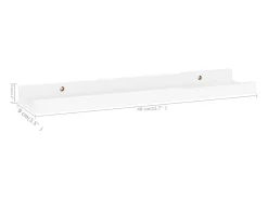 Estantes de pared 4 uds Blanco brillo 40x9x3 cm