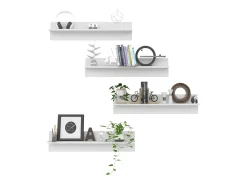 Estantes de pared 4 uds Blanco 80x11,5x18 cm madera de ingeniería