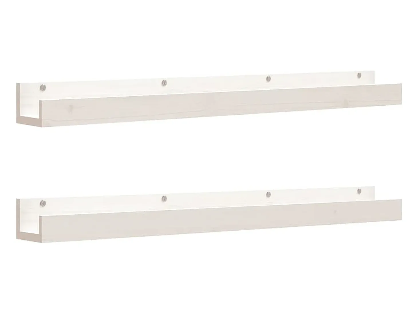 Estantes de pared 2 uds Blanco 110x12x9 cm Madera maciza de pino