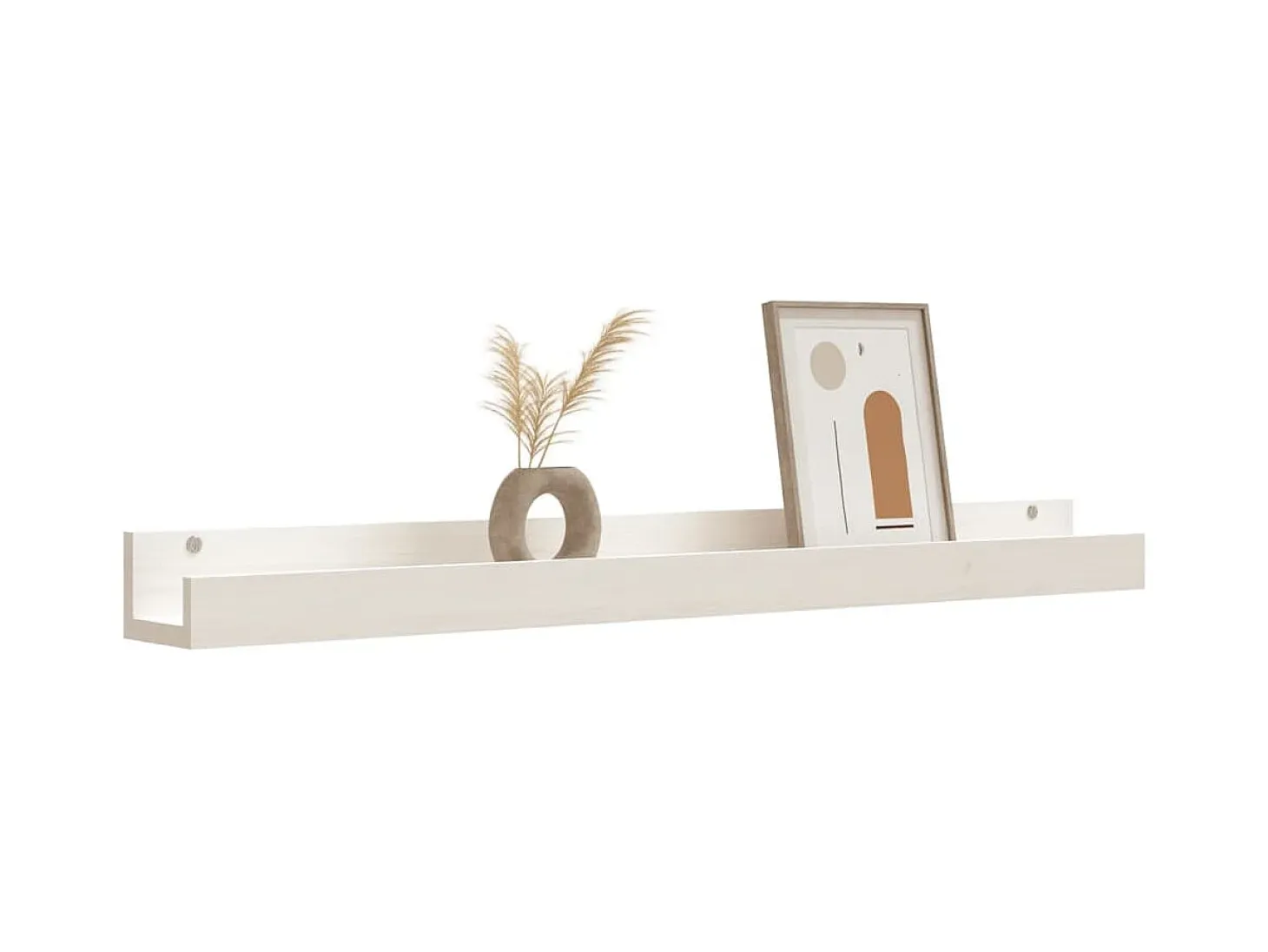 Estantes de pared 2 uds Blanco 110x12x9 cm Madera maciza de pino