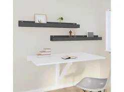 Estantes de pared 2 uds Gris 110x12x9 cm Madera maciza de pino