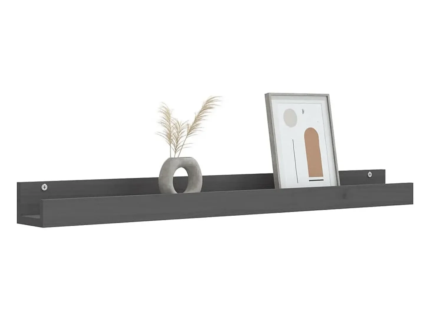 Estantes de pared 2 uds Gris 110x12x9 cm Madera maciza de pino