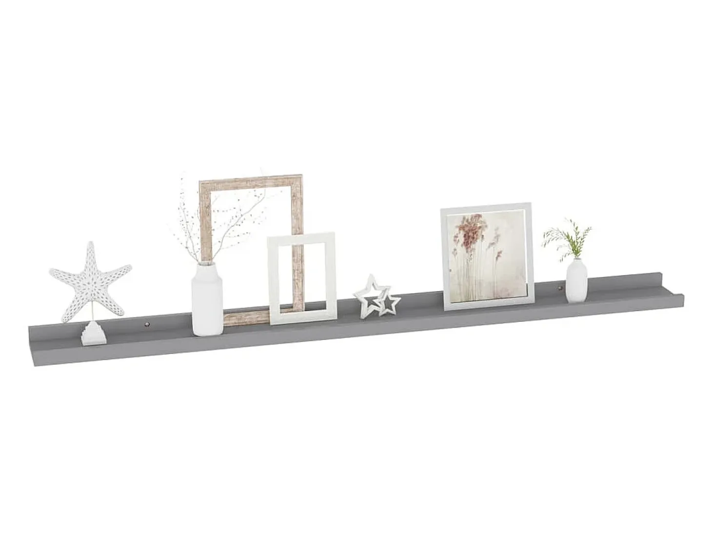 Estantes de pared 2 uds Gris 100x9x3 cm