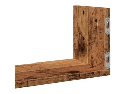 Estantes de pared 3 uds madera ingeniería envejecida 58x18x18cm